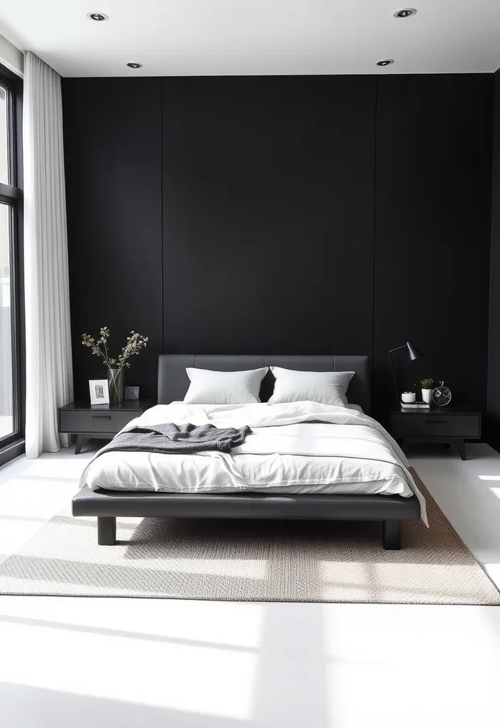 24 Bold Black Bedroom Ideas That Redefine Stylish Living! - 6. Minimalist Black: Less is More