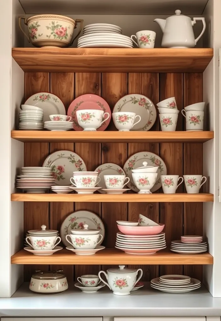 24 Cottage Core Kitchen Ideas That'll Make You Feel Like You're in a Fairytale! - 1. Vintage Dishware Collection