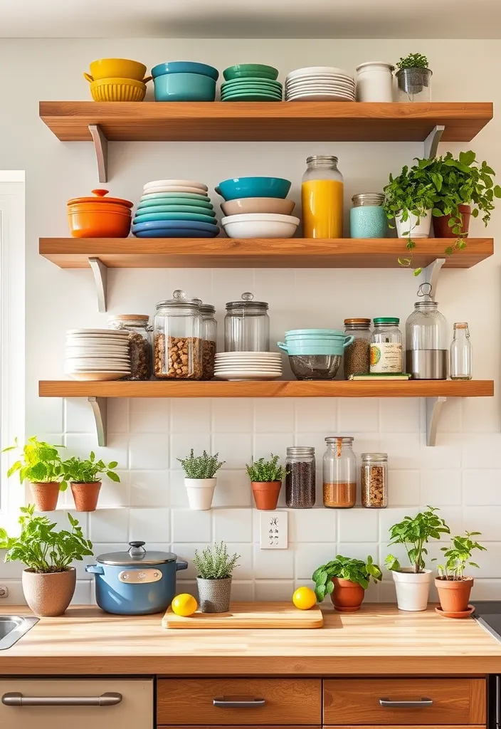 24 Cottage Core Kitchen Ideas That'll Make You Feel Like You're in a Fairytale! - 17. Open Shelving