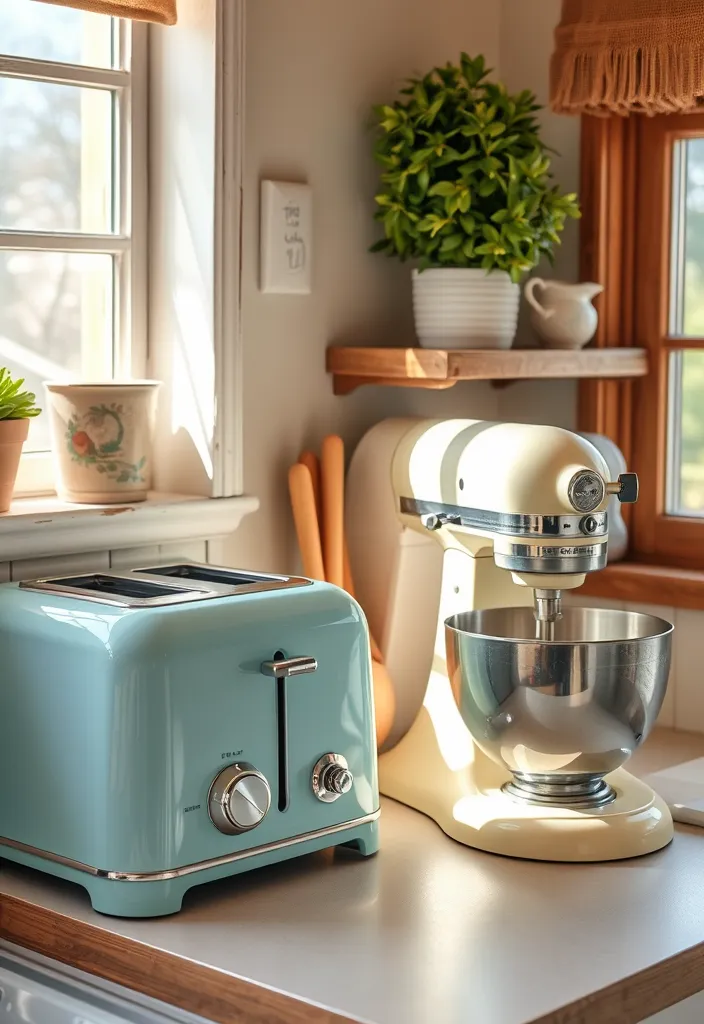 24 Cottage Core Kitchen Ideas That'll Make You Feel Like You're in a Fairytale! - 5. Vintage Kitchen Appliances