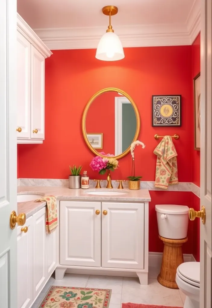 24 Fresh Bathroom Paint Color Ideas That'll Transform Your Space Instantly! - 10. Vibrant Coral