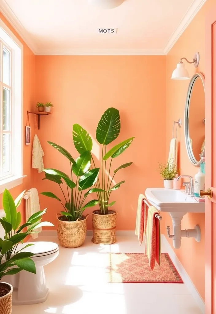 24 Fresh Bathroom Paint Color Ideas That'll Transform Your Space Instantly! - 12. Tropical Peach