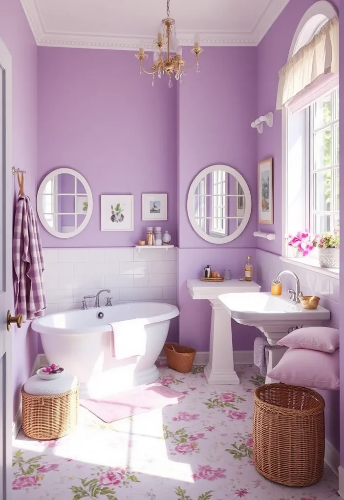 24 Fresh Bathroom Paint Color Ideas That'll Transform Your Space Instantly! - 14. Playful Lilac