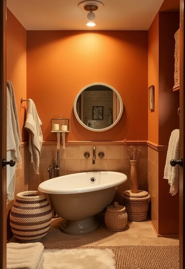 24 Fresh Bathroom Paint Color Ideas That'll Transform Your Space Instantly! - 19. Warm Cinnamon