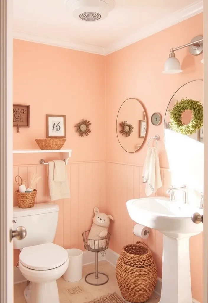 24 Fresh Bathroom Paint Color Ideas That'll Transform Your Space Instantly! - 20. Soft Peach