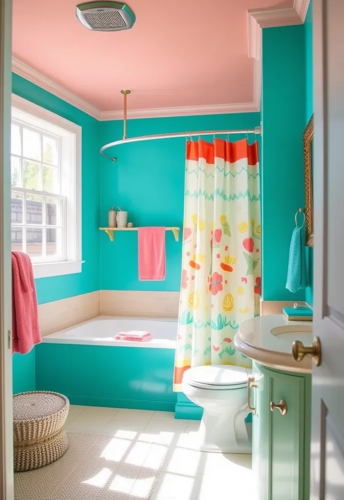 24 Fresh Bathroom Paint Color Ideas That'll Transform Your Space Instantly! - 7. Bright Turquoise