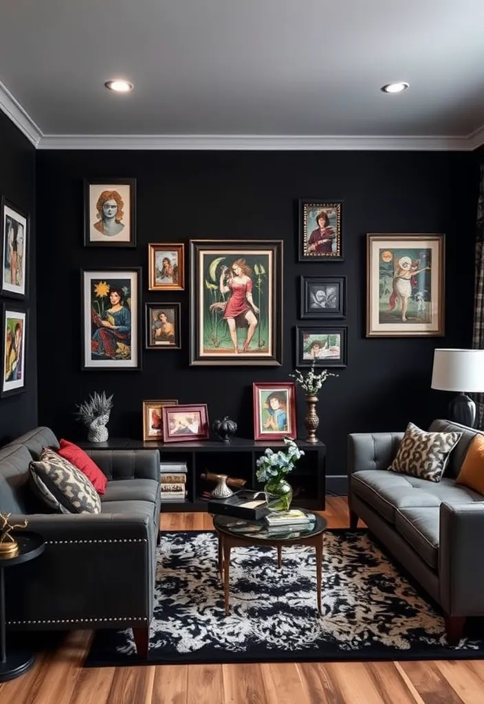 24 Gothic Decor Ideas That'll Transform Your Home into a Moody Masterpiece! - 13. Black Paint Accents