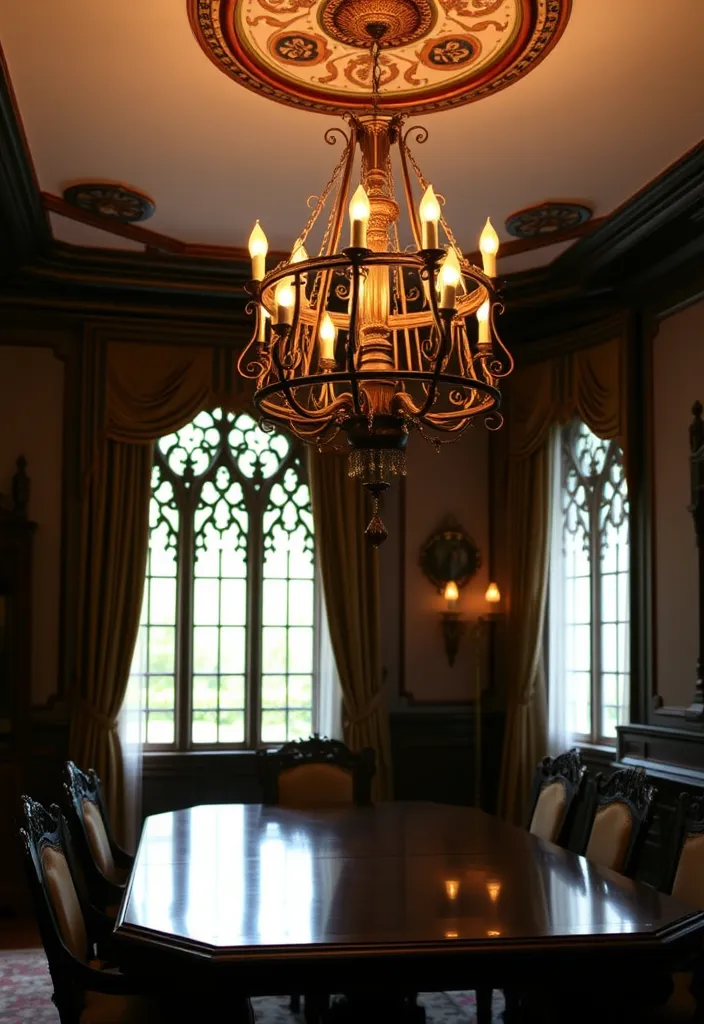 24 Gothic Decor Ideas That'll Transform Your Home into a Moody Masterpiece! - 15. Gothic Lighting Fixtures