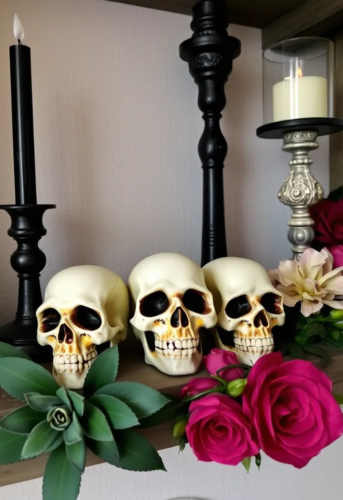 24 Gothic Decor Ideas That'll Transform Your Home into a Moody Masterpiece! - 17. Elegant Skull Decor