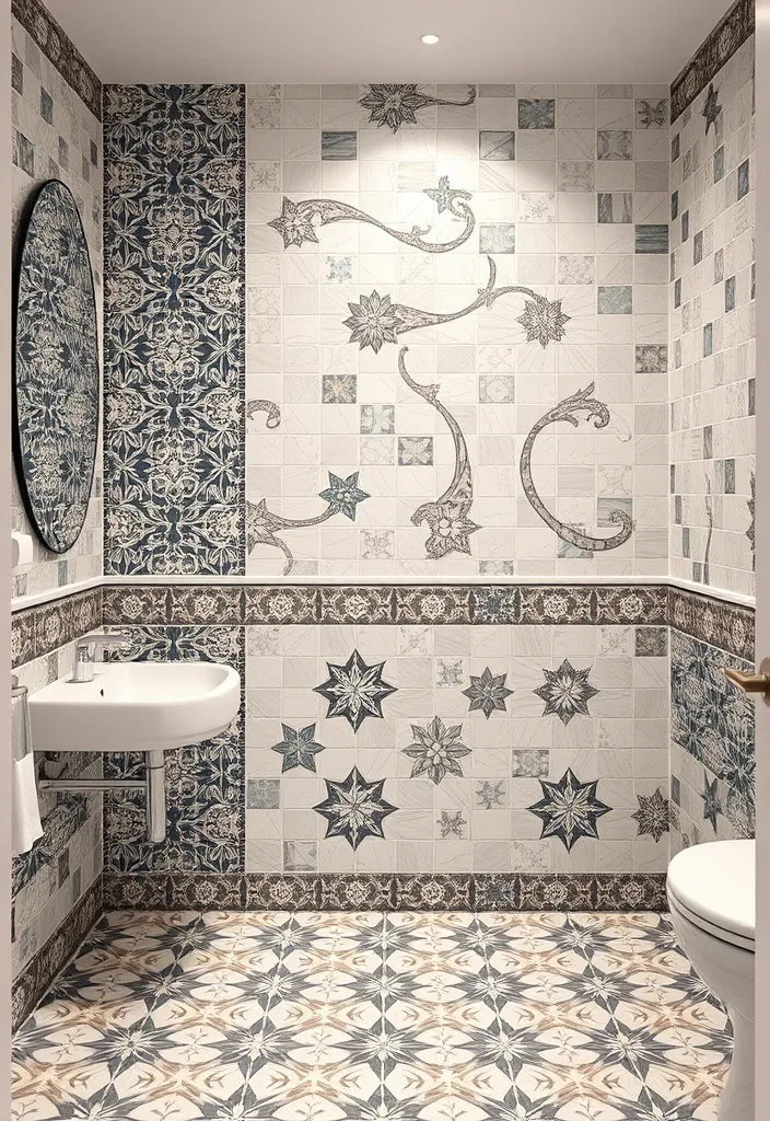 24 Luxury Bathroom Ideas for an Elegant Space That'll Leave You Breathless! - 15. Unique Tile Patterns