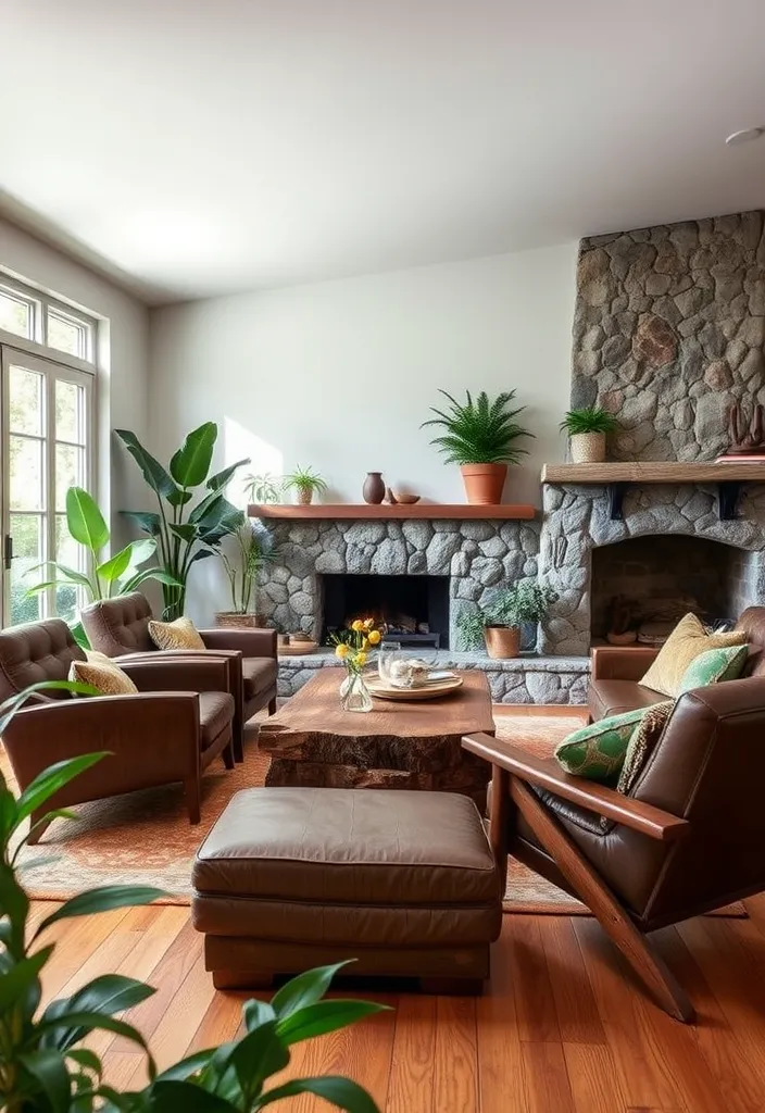 24 Mid Century Modern Living Room Ideas to Inspire Your Next Makeover! - 5. Natural Materials