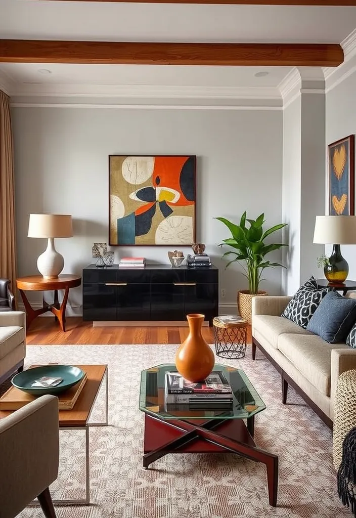 24 Mid Century Modern Living Room Ideas to Inspire Your Next Makeover! - 7. Vintage Accessories