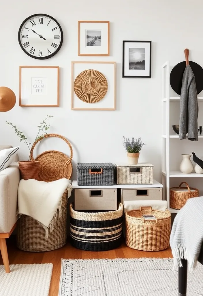 24 Scandinavian Living Room Ideas for Cozy Elegance - 10. Functional Accessories