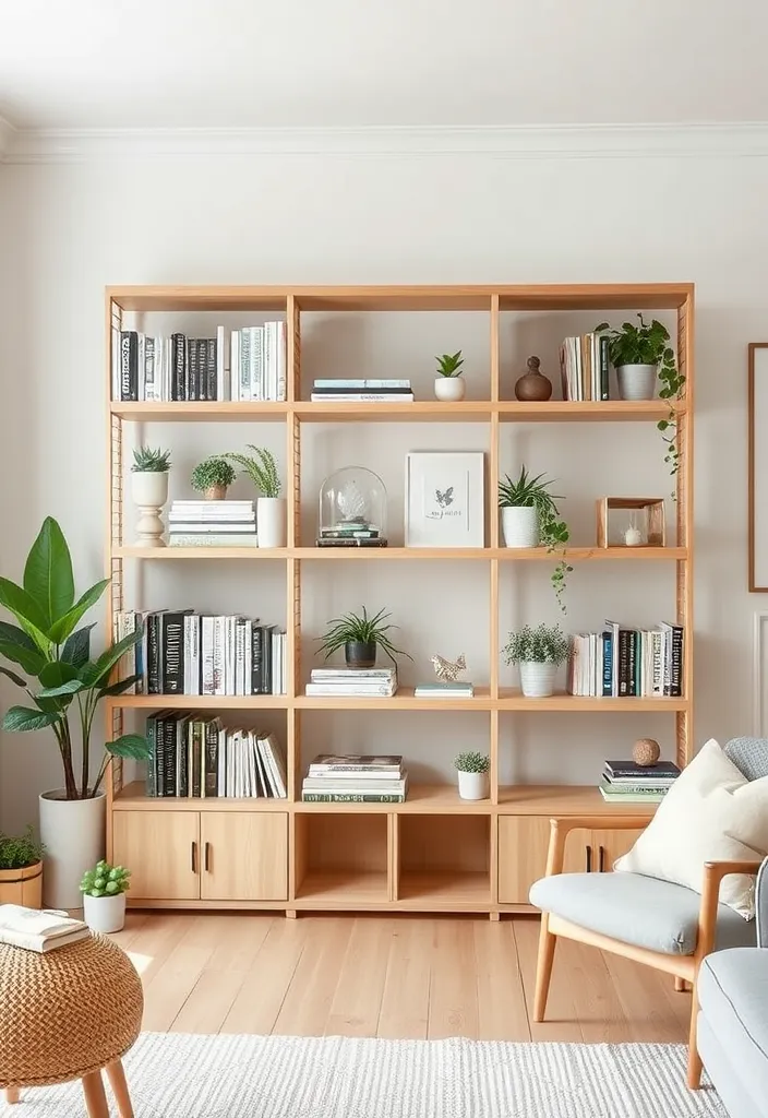 24 Scandinavian Living Room Ideas for Cozy Elegance - 7. Open Shelving