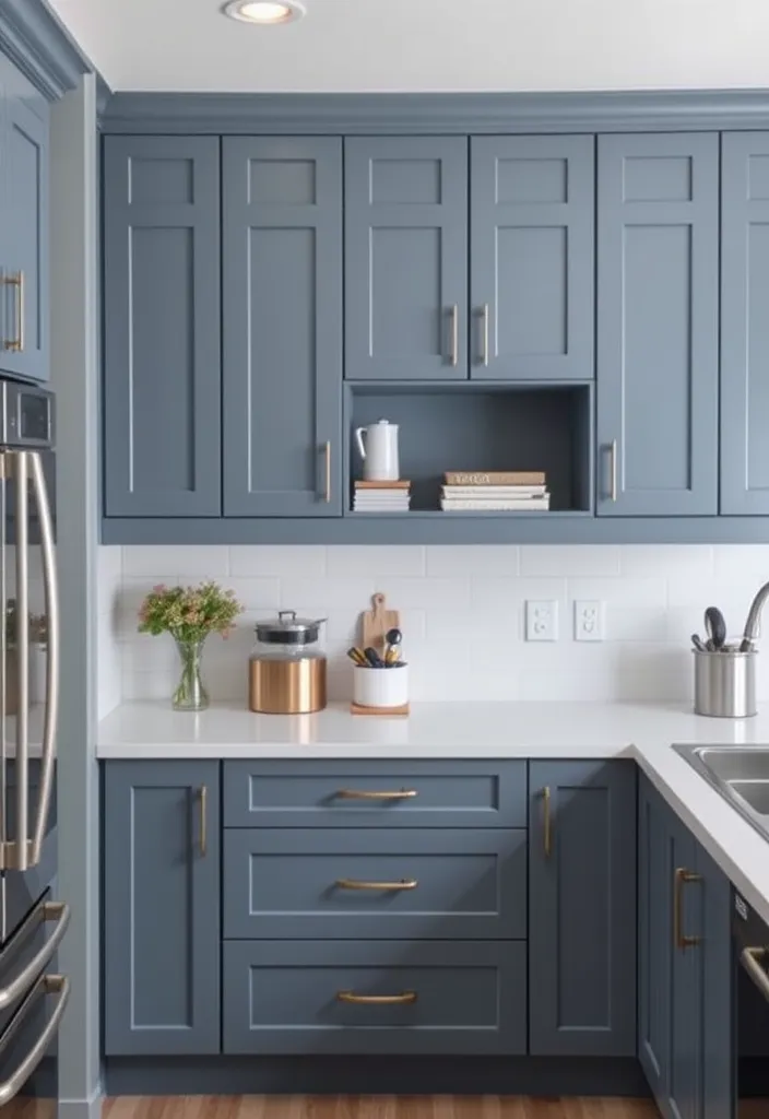 24 Stunning Blue Gray Kitchen Cabinet Ideas to Inspire You - 2. Modern Minimalism