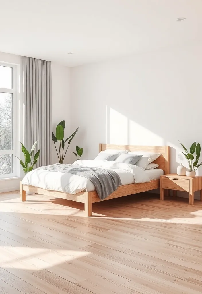 24 Stunning Corner Bed Designs to Maximize Your Space (You’ll Love #12!) - 1. Minimalist Wooden Corner Bed