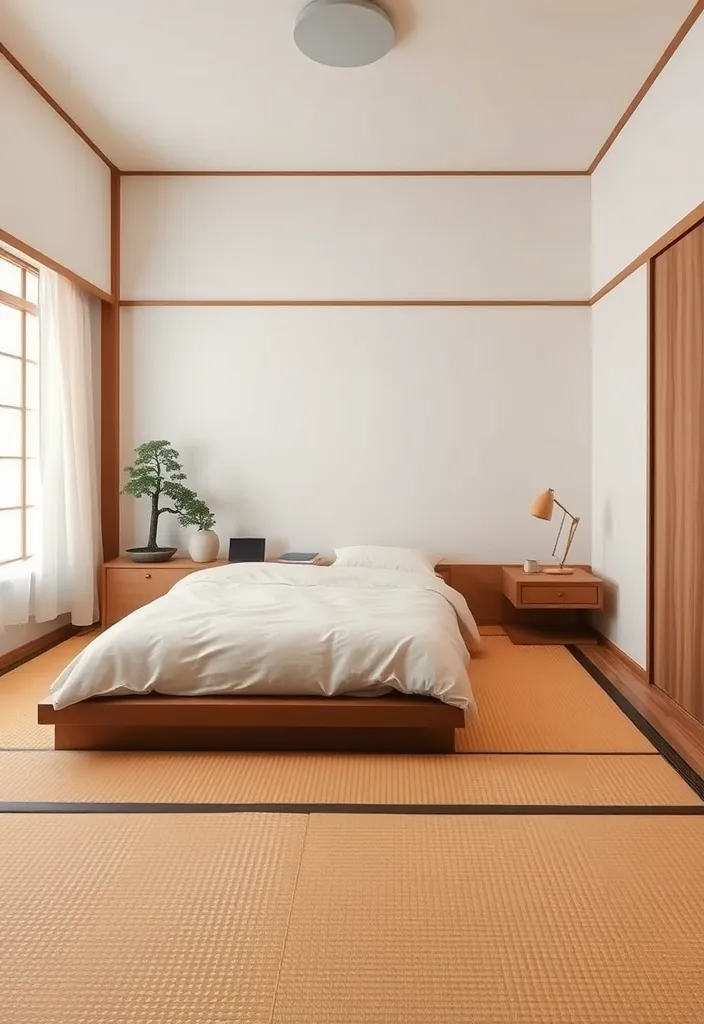 24 Stunning Corner Bed Designs to Maximize Your Space (You’ll Love #12!) - 11. Japanese-Style Corner Bed