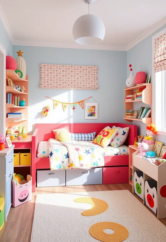 24 Stunning Corner Bed Designs to Maximize Your Space (You’ll Love #12!) - 18. Playful Children’s Corner Bed