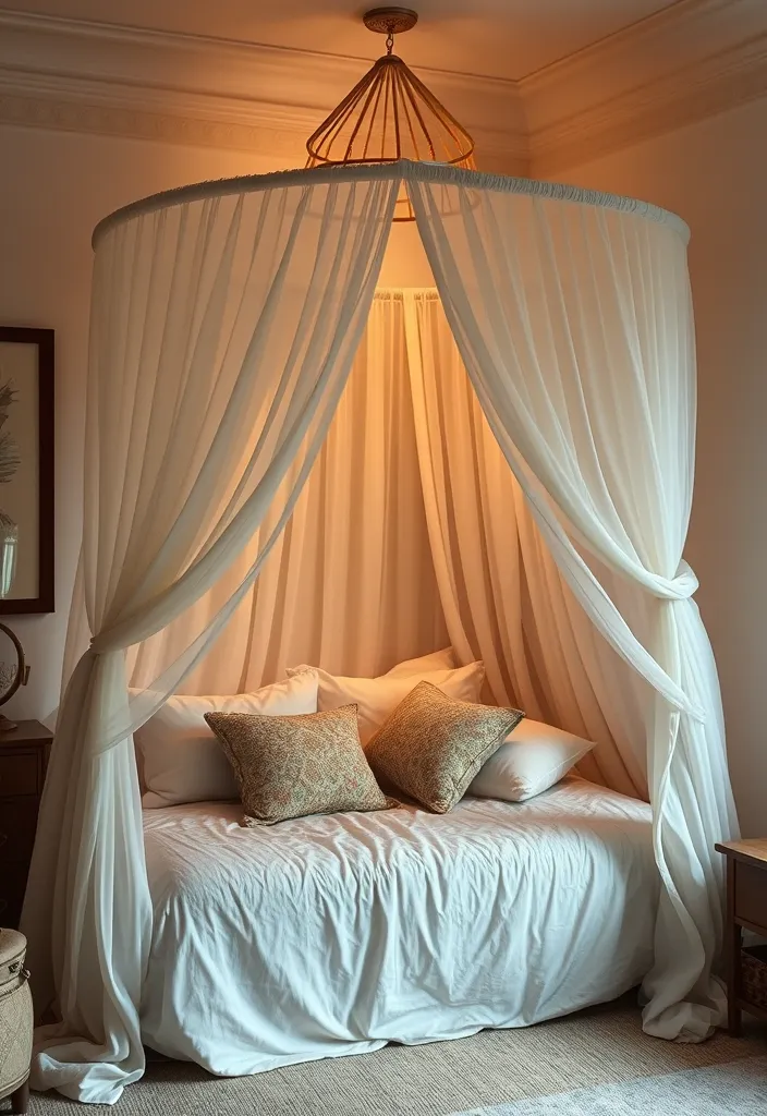 24 Stunning Corner Bed Designs to Maximize Your Space (You’ll Love #12!) - 19. Cozy Corner Bed with Canopy