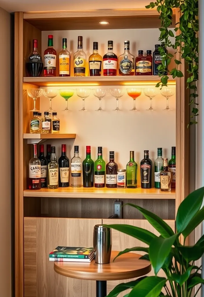 24 Stylish DIY Bar Shelf Ideas for Your Home Bar Designs - 4. Corner Bar Shelves