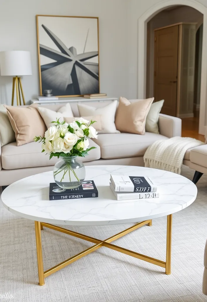 25 Best Chic and Sleek Minimalist Coffee Tables You Need in Your Life! - 5. Elegant Marble Touch