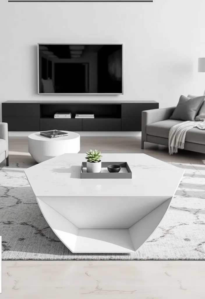 25 Best Chic and Sleek Minimalist Coffee Tables You Need in Your Life! - 9. Geometric Shapes