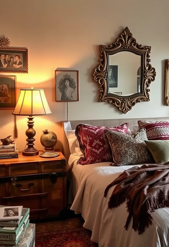 25 Boho Bedroom Ideas: Layer Textures & Eclectic Accents - 4. Vintage Finds