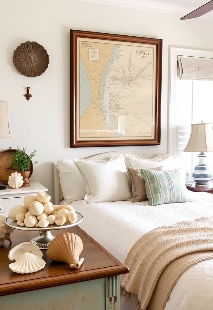 25 Coastal Bedroom Ideas for Dreamy Beach Vibes - 12. Vintage Coastal Finds