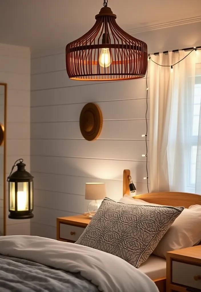 25 Coastal Bedroom Ideas for Dreamy Beach Vibes - 9. Coastal Lighting