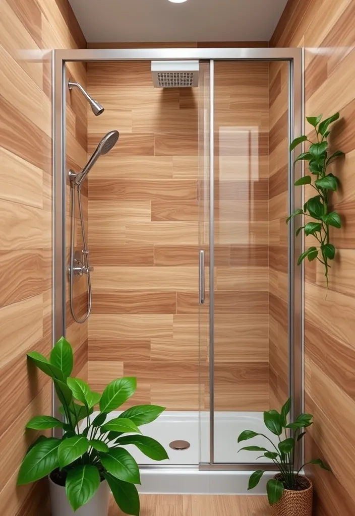 25 Creative Small Bathroom Shower Tile Ideas You'll Love - 5. Nature-Inspired Tiles