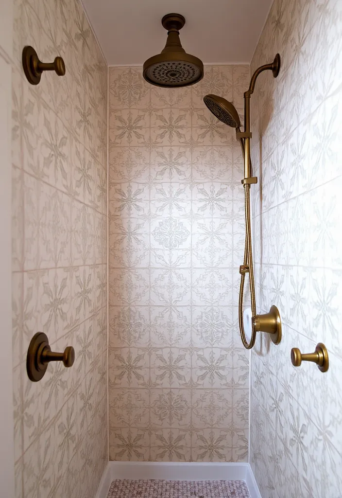 25 Creative Small Bathroom Shower Tile Ideas You'll Love - 9. Vintage-Inspired Tiles