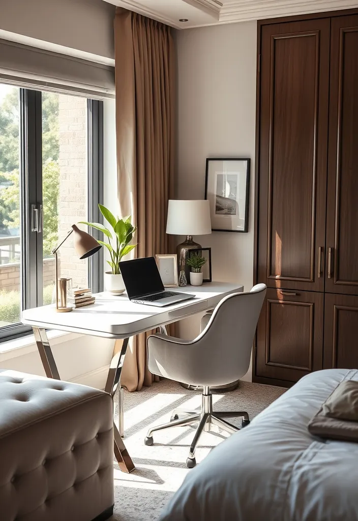 25 Luxury Bedroom Ideas for a Stunning Retreat That Will Leave You Breathless! - 17. Chic Desks and Workspaces