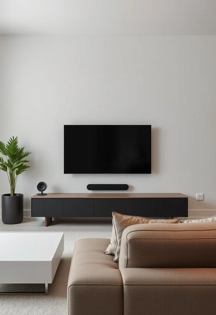 25 Minimalist Living Room Ideas That Will Elevate Your Interior Design Game! - 11. Incorporating Technology Seamlessly