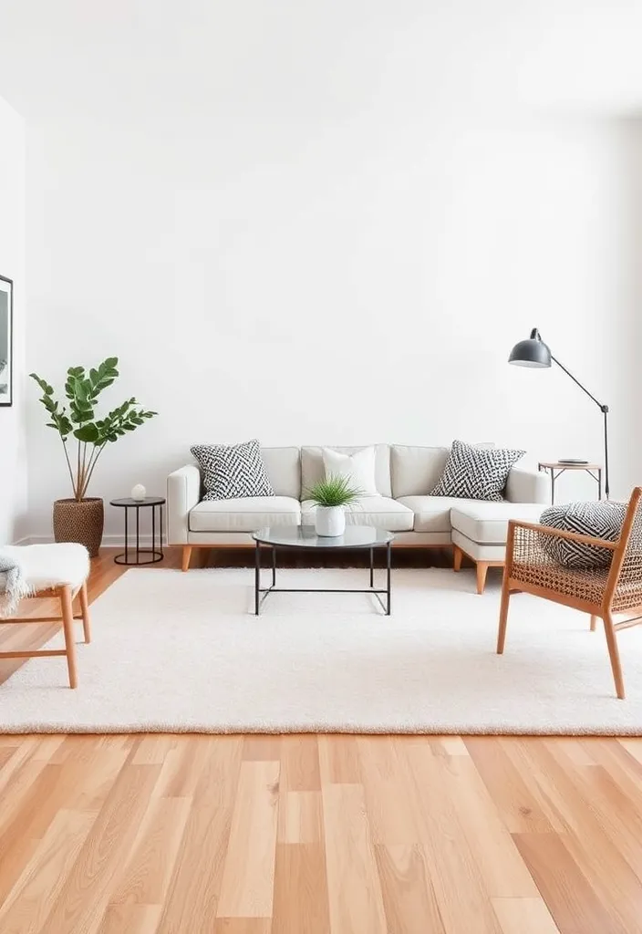 25 Minimalist Living Room Ideas That Will Elevate Your Interior Design Game! - 14. Minimalist Rugs