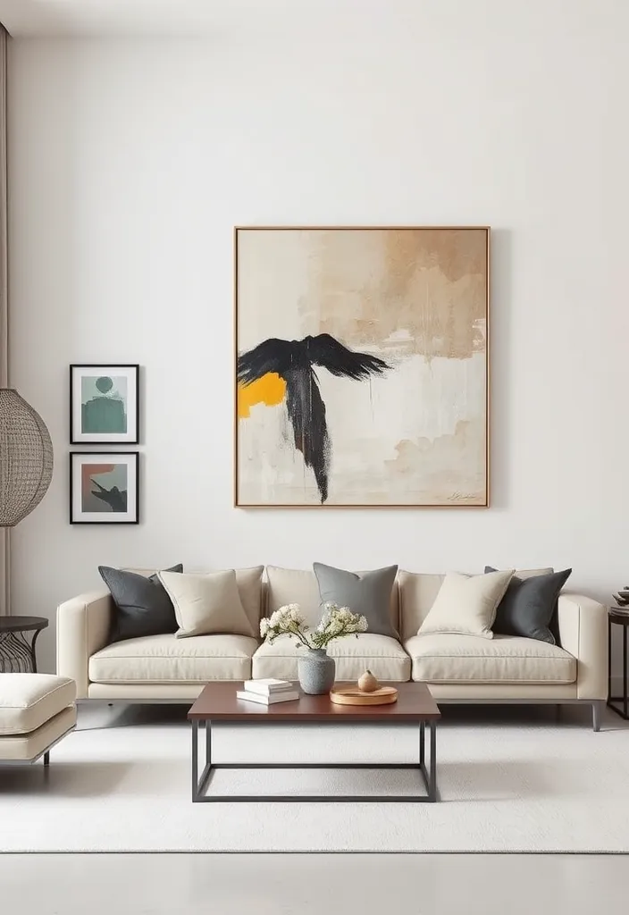 25 Minimalist Living Room Ideas That Will Elevate Your Interior Design Game! - 5. Minimalist Art Displays