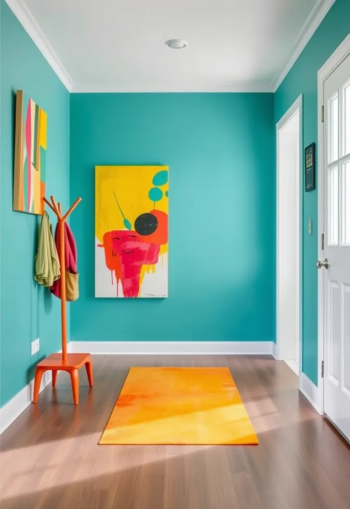 25 Stunning Entryway Decor Ideas to Transform Your Home from Drab to Fab! - 3. Bold Colors