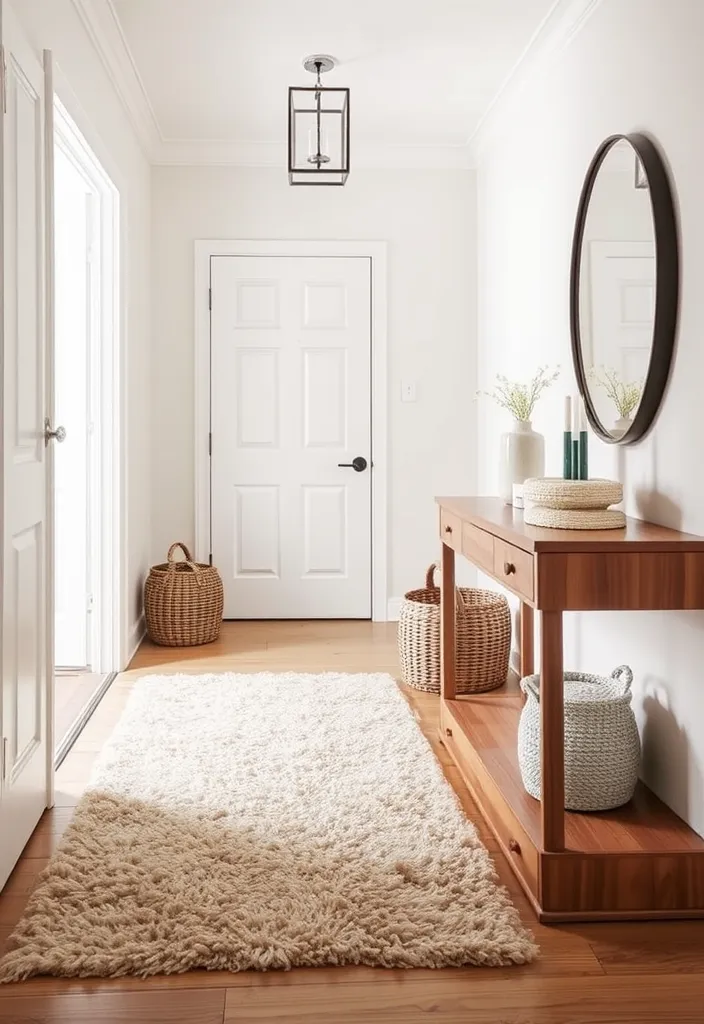 25 Stunning Entryway Decor Ideas to Transform Your Home from Drab to Fab! - 8. Layered Textures