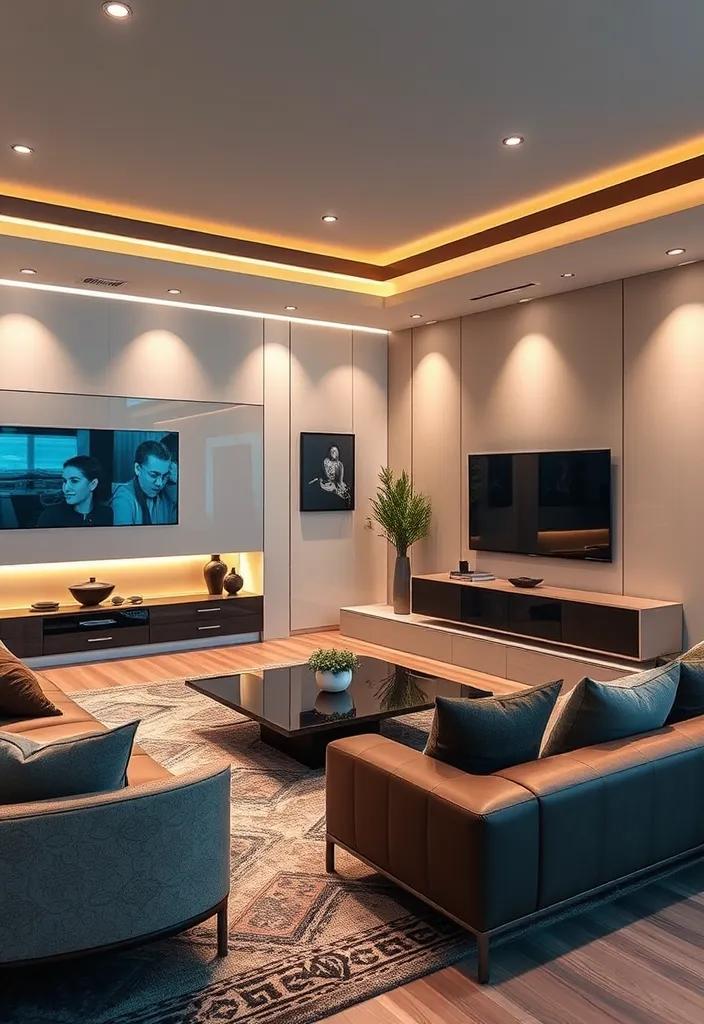 25 Stunning Luxury White Living Rooms That Will Make Your Jaw Drop - 14. Integrated Technology