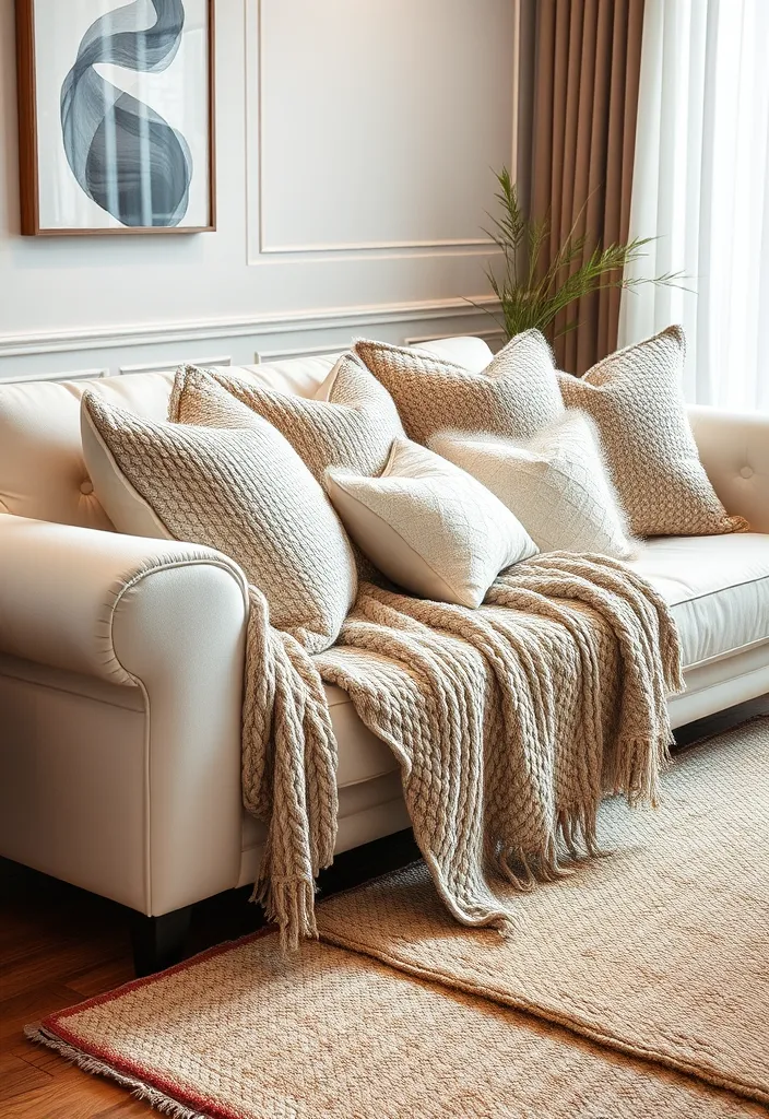 25 Stunning Luxury White Living Rooms That Will Make Your Jaw Drop - 3. Cozy Textures