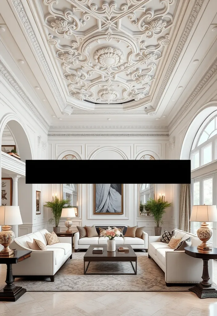 25 Stunning Luxury White Living Rooms That Will Make Your Jaw Drop - 9. Architectural Details