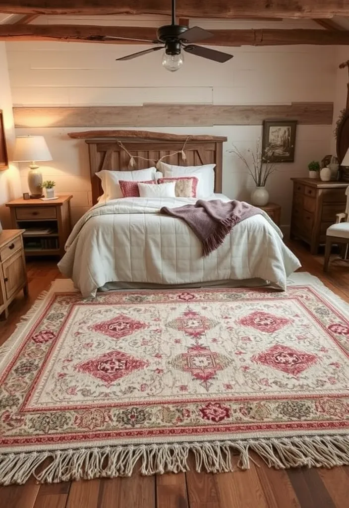 26 Cozy Rustic Bedroom Ideas That Will Inspire Your Next Home Makeover! - 17. Layered Rugs