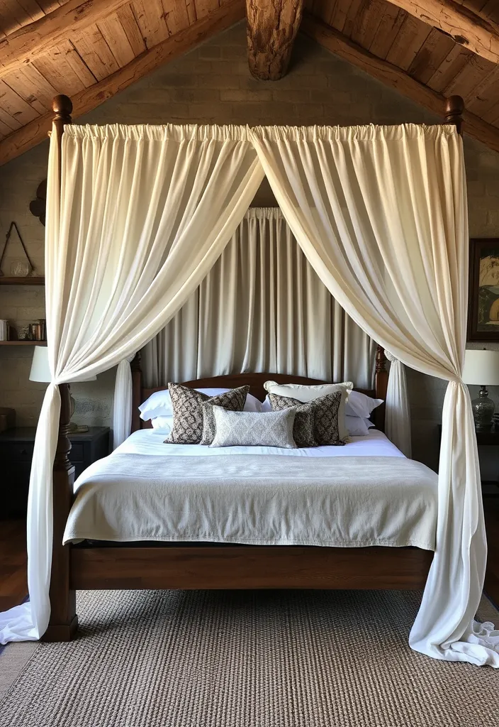 26 Cozy Rustic Bedroom Ideas That Will Inspire Your Next Home Makeover! - 21. Cozy Canopy Beds