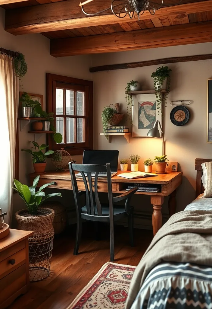 26 Cozy Rustic Bedroom Ideas That Will Inspire Your Next Home Makeover! - 23. Cozy Workspaces