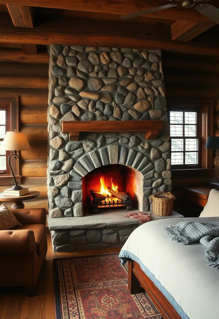 26 Cozy Rustic Bedroom Ideas That Will Inspire Your Next Home Makeover! - 9. Warmth with Fireplaces