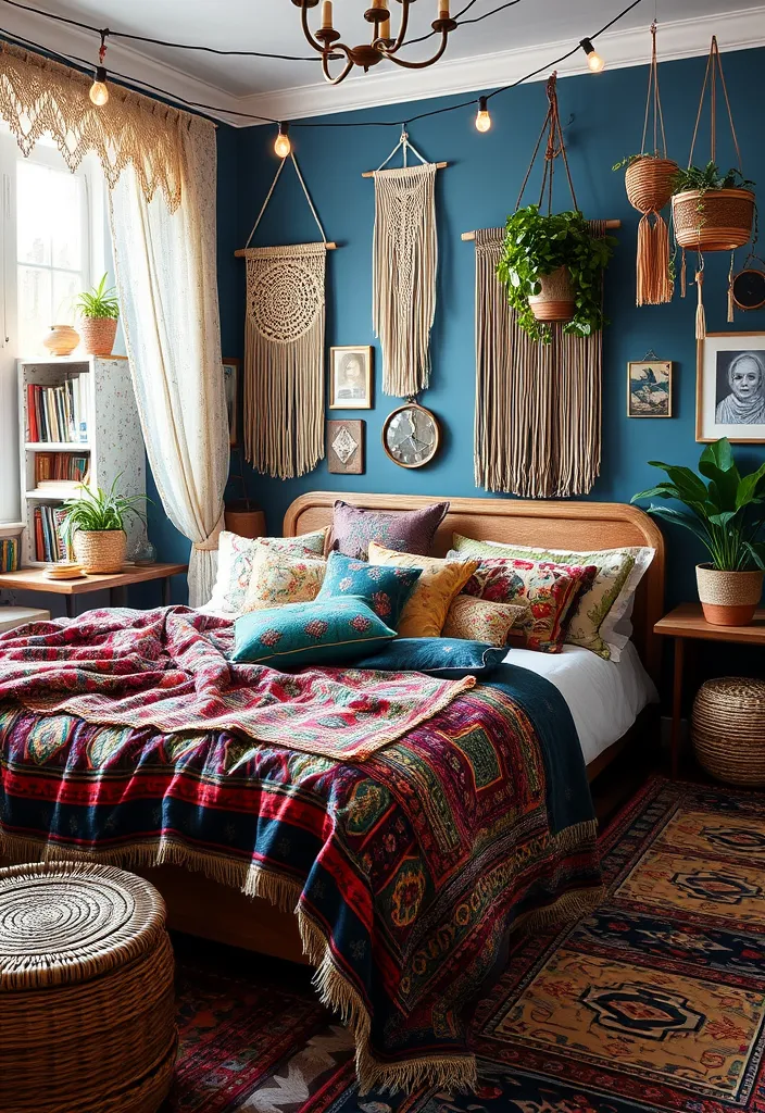 26 French Blue Bedroom Ideas for Timeless Elegance That Will Leave You Breathless! - 4. Bohemian Chic