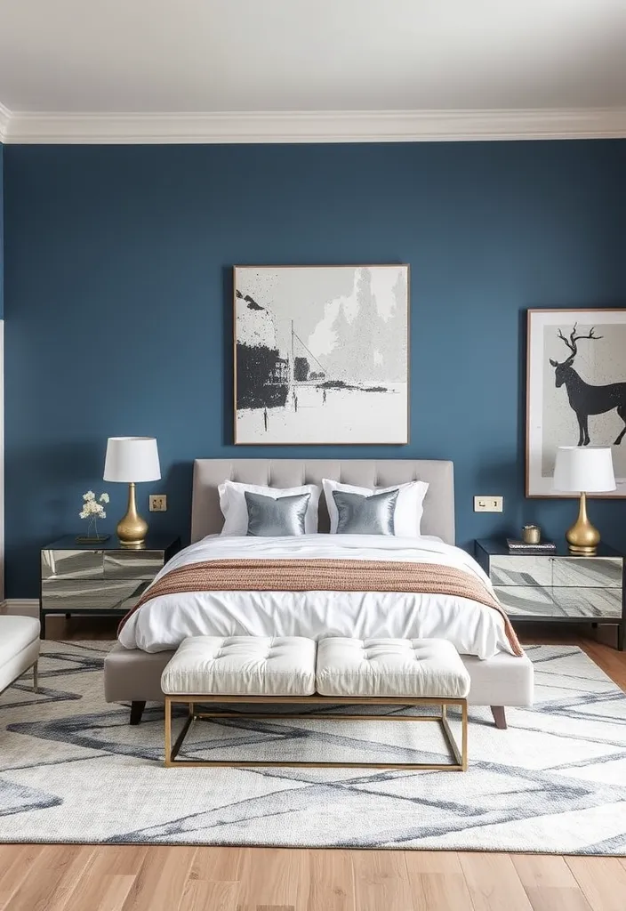 26 French Blue Bedroom Ideas for Timeless Elegance That Will Leave You Breathless! - 6. Modern Elegance