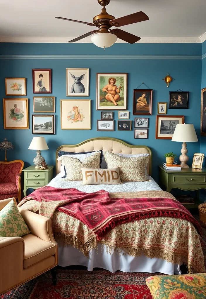 26 French Blue Bedroom Ideas for Timeless Elegance That Will Leave You Breathless! - 9. Eclectic Mix