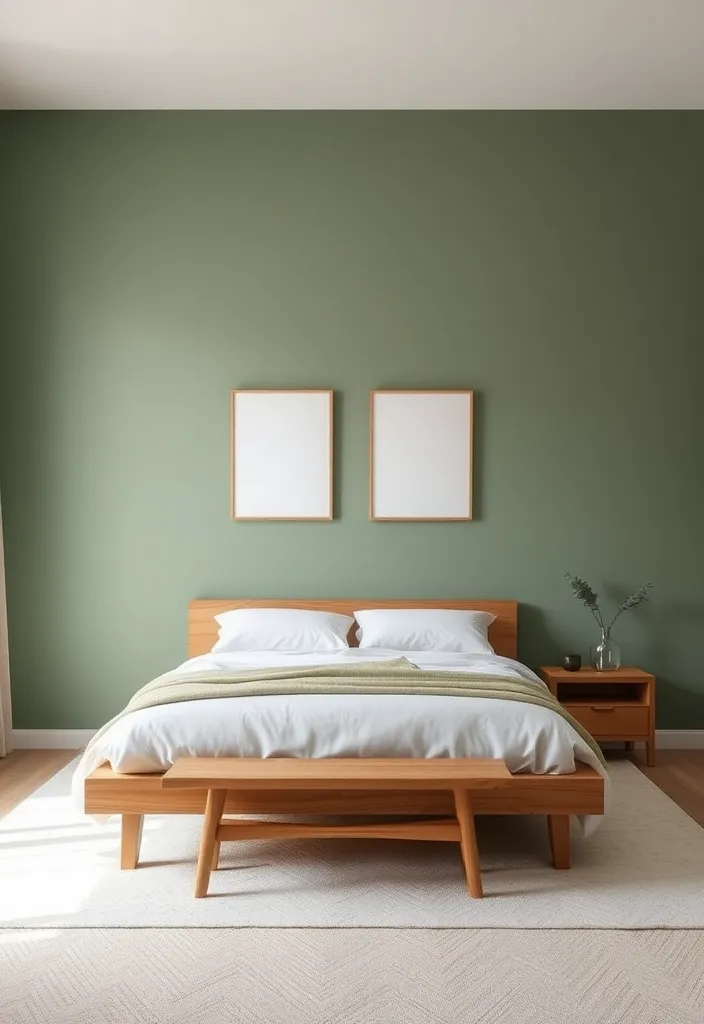 26 Sage Green Bedroom Ideas That'll Make You Want to Redecorate ASAP! - 1. Minimalist Serenity