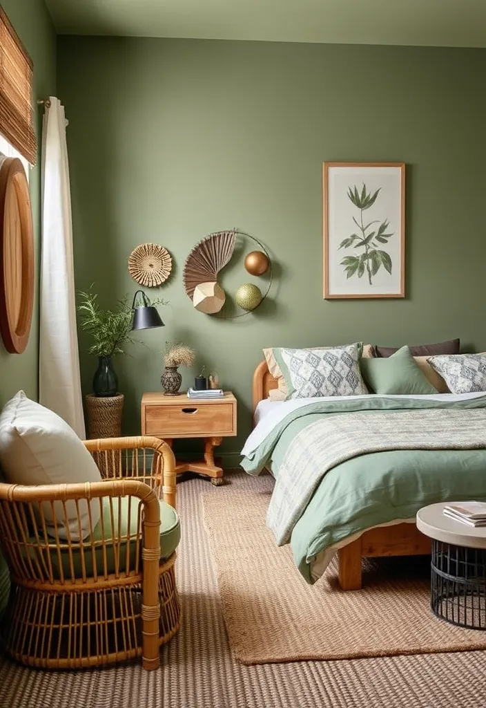 26 Sage Green Bedroom Ideas That'll Make You Want to Redecorate ASAP! - 19. Textural Play