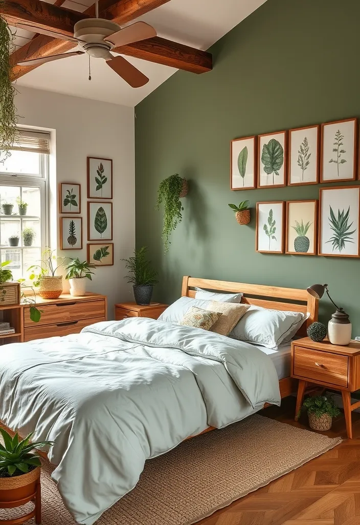 26 Sage Green Bedroom Ideas That'll Make You Want to Redecorate ASAP! - 5. Nature-Inspired Oasis